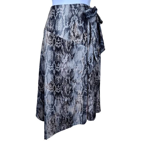Krisa Snake Print Asymmetrical Wrap Skirt Women's Small Professional Timeless - Picture 4 of 12